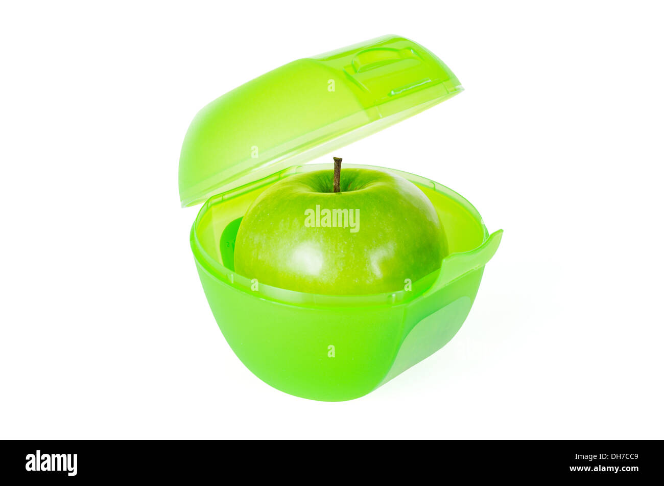 Frisch und lecker grüner Apfel in einer Schule-Lunch-box Stockfoto