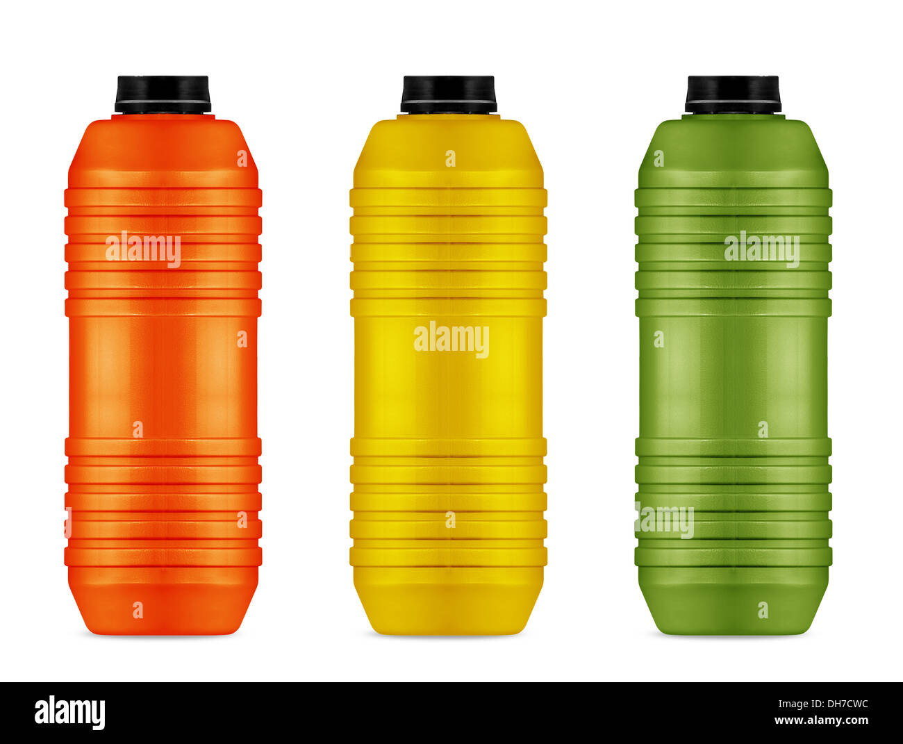 Energy-drinks Dosen, wiederverwendbare Wasser- und Energie-Flasche auf weißem (mit Beschneidungspfad Arbeit) Stockfoto