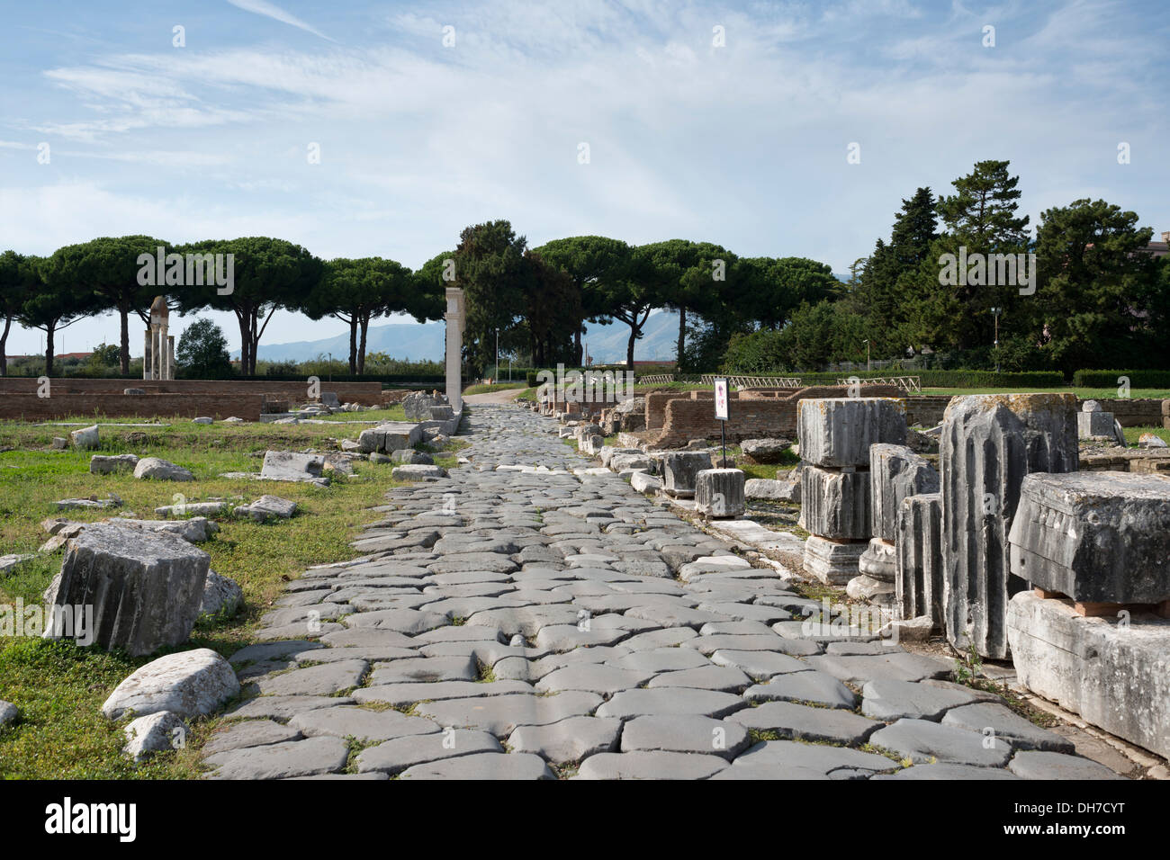 Minturno. Italien. Archaeolgical Website der antiken Siedlung von Minturnae. Via Appia. Stockfoto