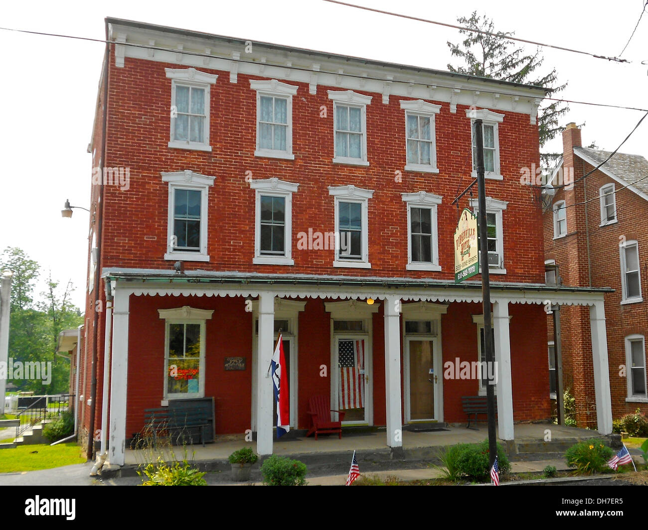 Virginville Hotel in Virginville Historic District, gelistet auf dem NRHP am 28. September 2000. Das historische Viertel enthalten M Stockfoto