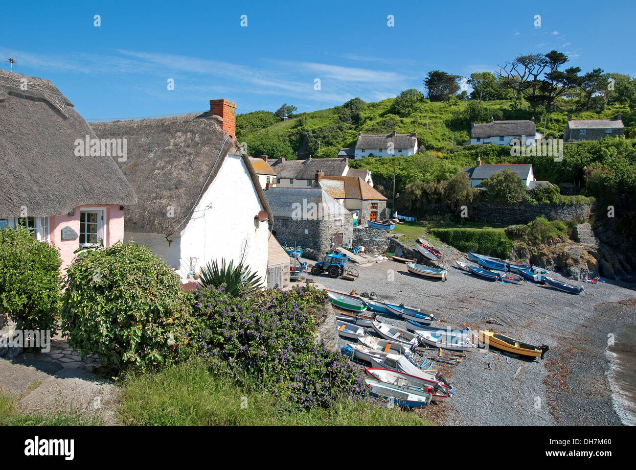 Cadgwith Bucht in Cornwall, Großbritannien Stockfoto