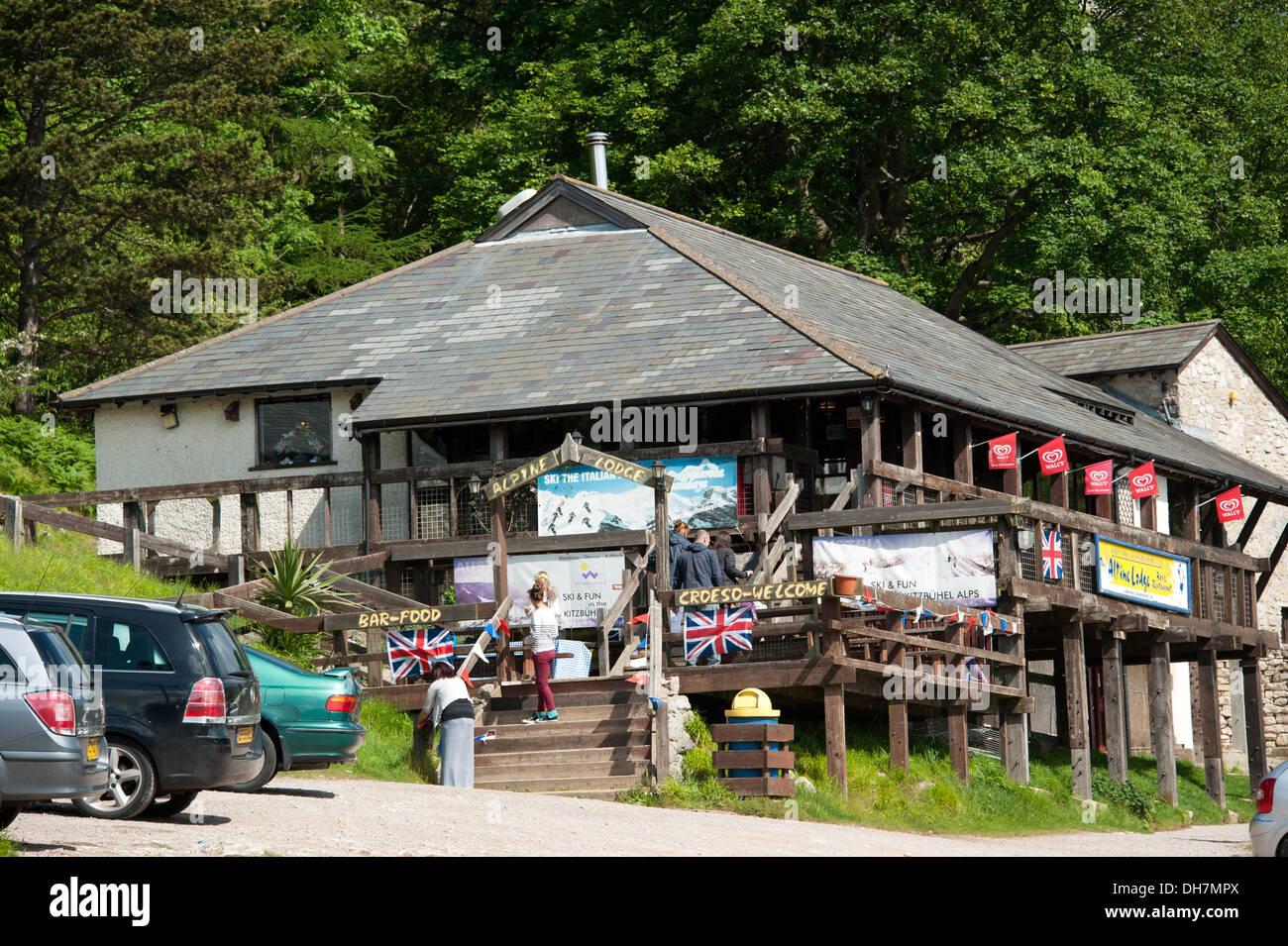 Skihütte greifen traditionelle Café Bar Holz Stockfoto