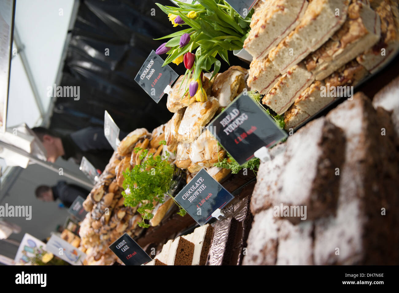 Bauern Markt Artisan Food Stall Verkäufer Shop gute Stockfoto