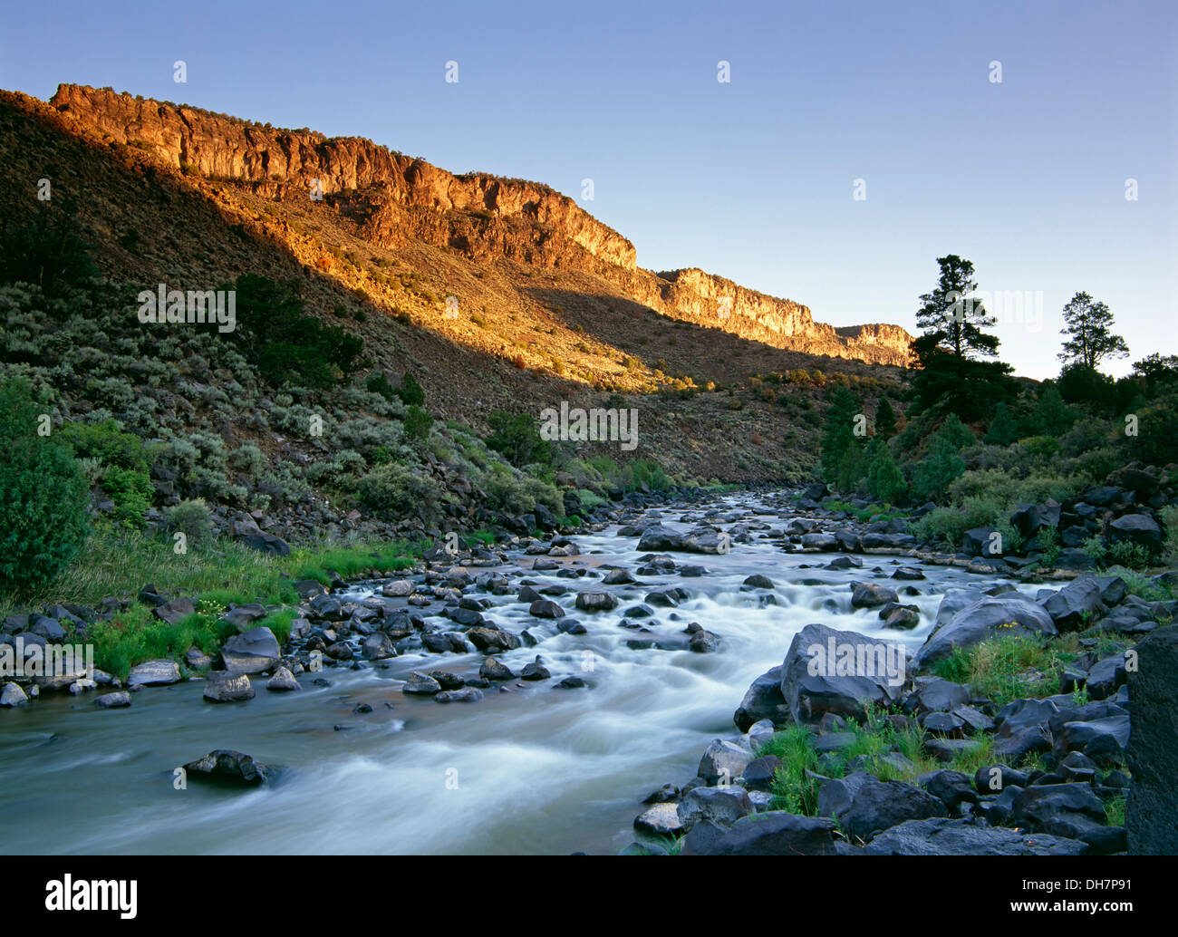Fluss und Täuschungen, Rio Grande del Norte National Monument, New Mexico USA Stockfoto