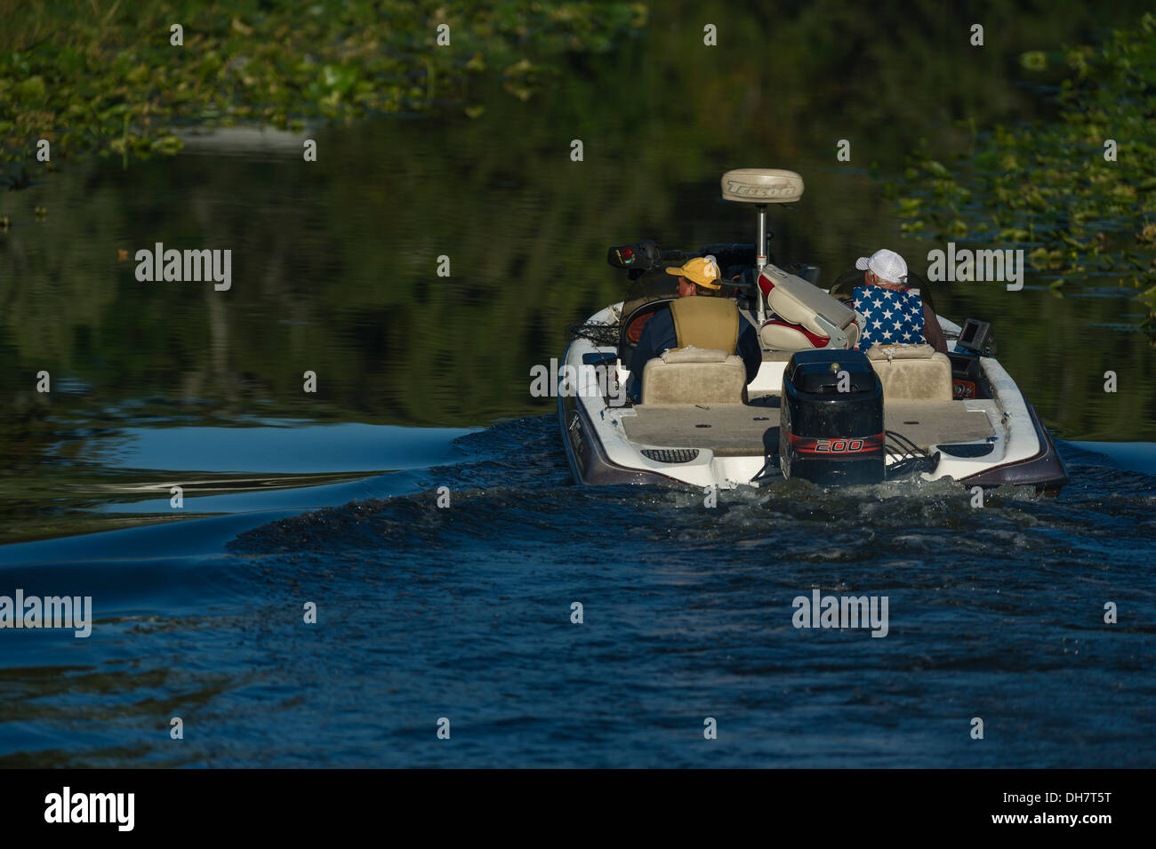 Ein Tag der Fischerei auf dem Haines Creek River in Leesburg, Florida USA Stockfoto