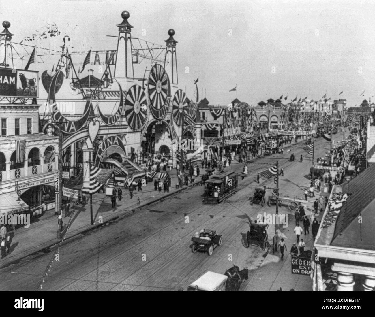 Luna Park und Surf Ave., Coney Island, New York, ca. 1912 Stockfoto