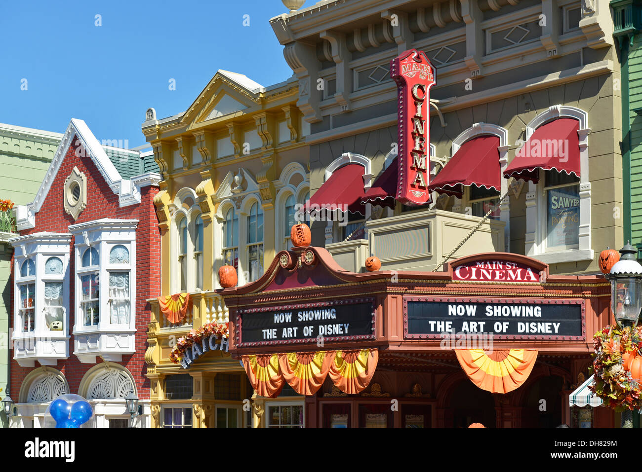 Main St. Kino im Magic Kingdom, Disney World Resort Orlando Florida Stockfoto