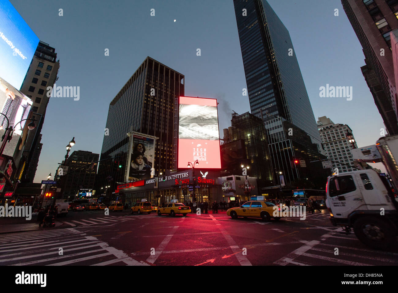 Seventh Avenue nahe dem Times Square, New York City, Vereinigte Staaten von Amerika. Stockfoto