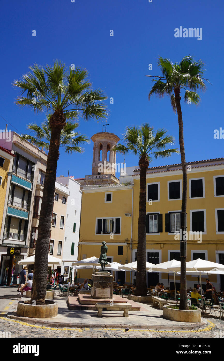 Plaza de Colon, Mao, Menorca, Spanien Stockfoto