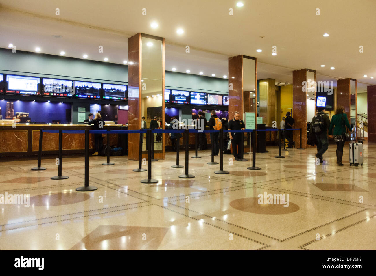 Empfangsbereich, Hotel Pennsylvania, 401 Seventh Ave, New York City, Vereinigte Staaten von Amerika. Stockfoto