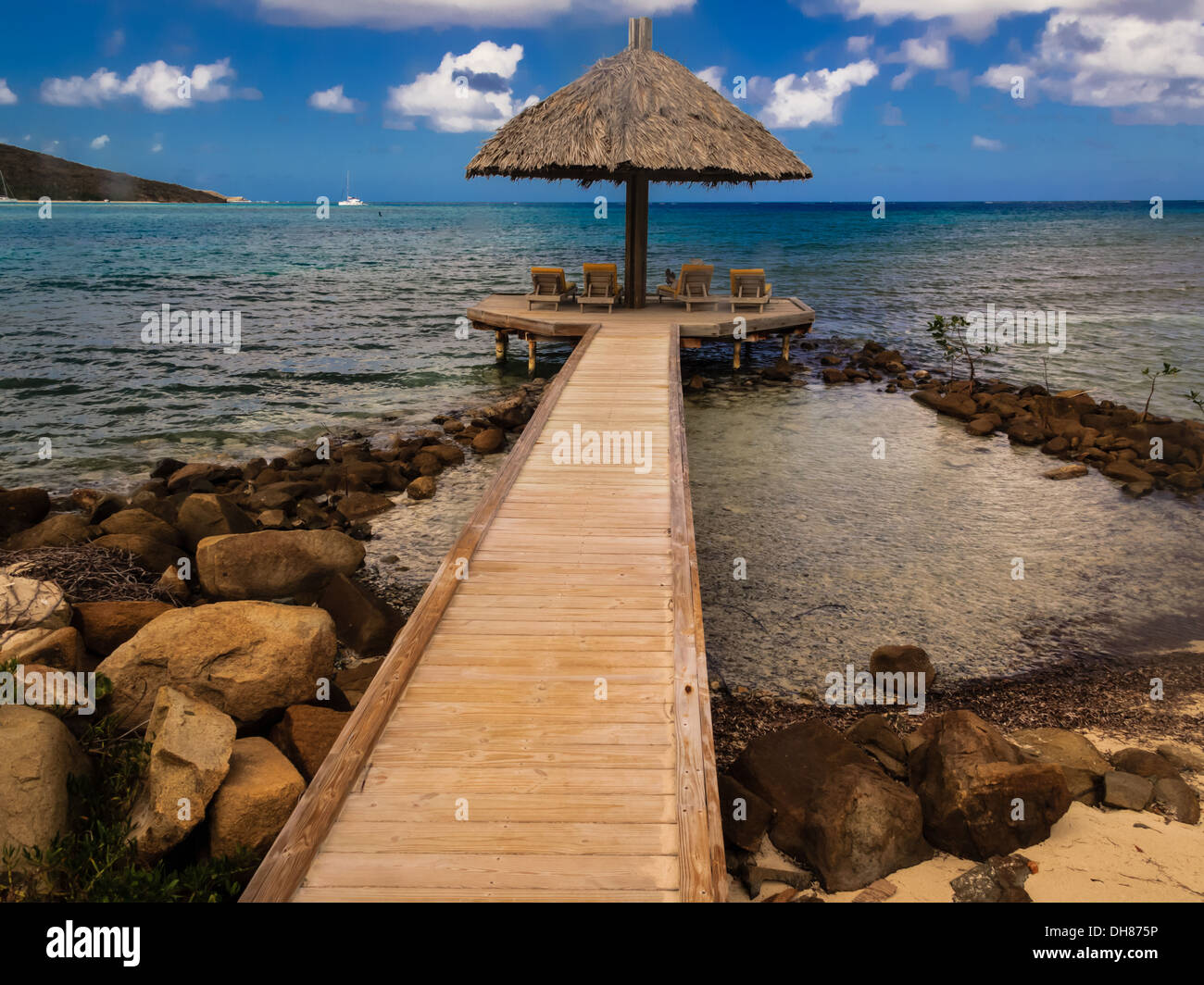 Idealer Erholungsort Karibikinsel Stockfoto