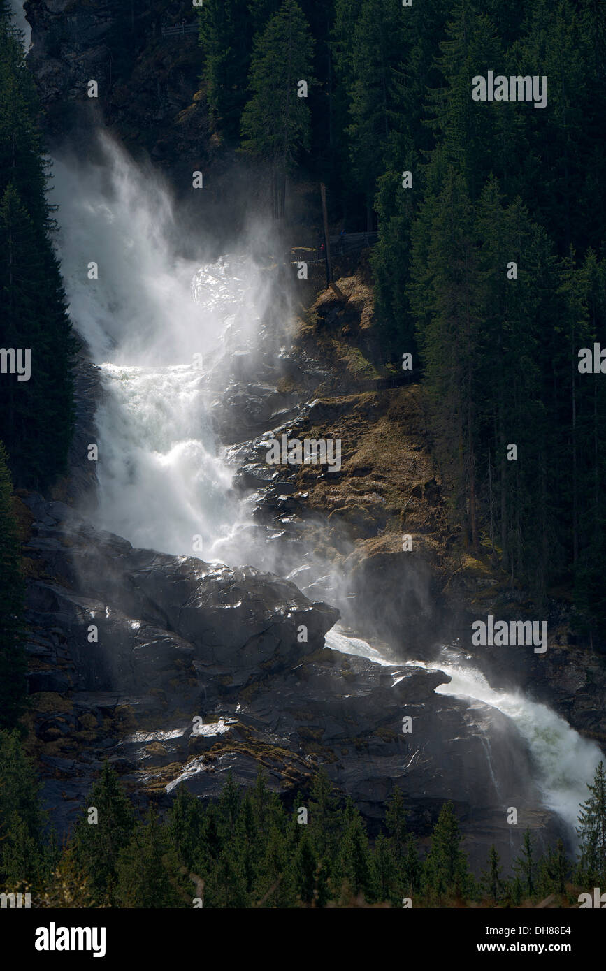 Krimmler Wasserfälle, niedriger fällt, Krimml, Salzburg, Österreich Stockfoto