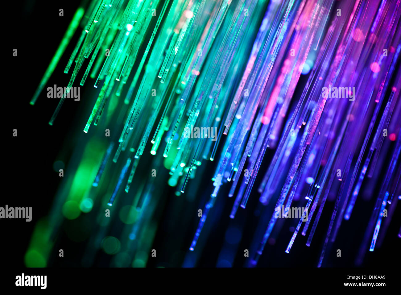 Bunte Fiber optic Licht Stockfoto