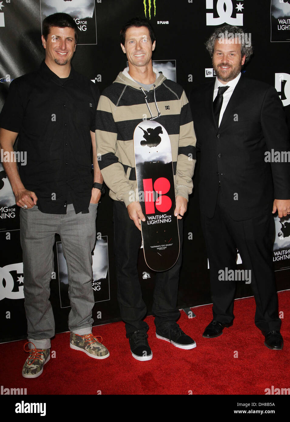 Ken Block Danny Way Jacob Rosenberg Screening von 'Warten für Lightning' statt an ArcLight Cinerama Dome Hollywood California- Stockfoto