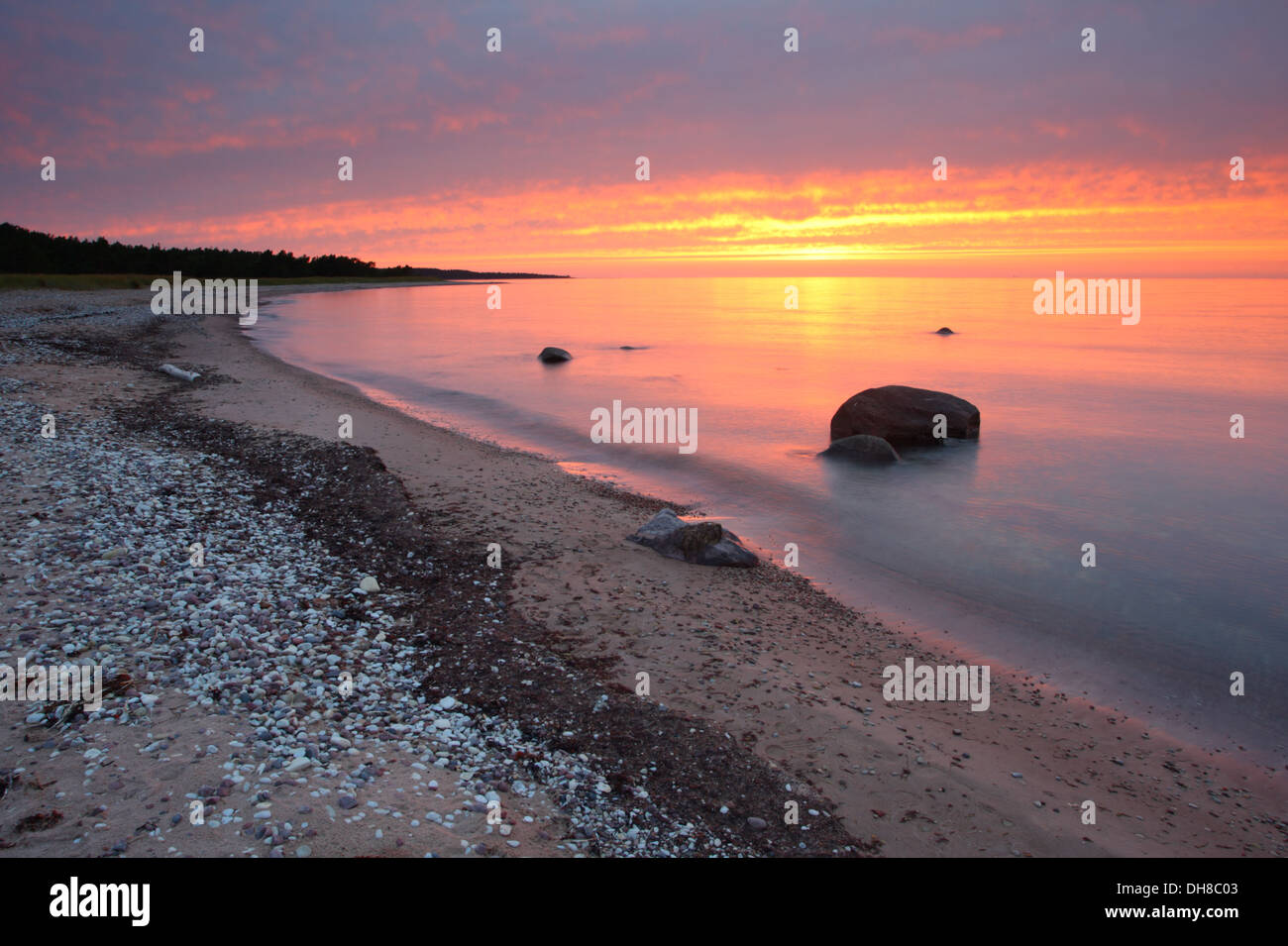 Sonnenuntergang auf der Insel Hiiumaa, Estland Stockfoto