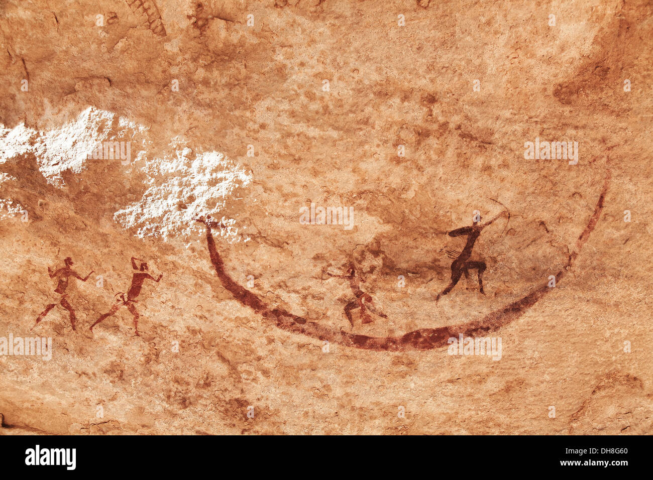 Berühmten prähistorischen Felsmalereien des Tassili N'Ajjer, Algerien Stockfoto