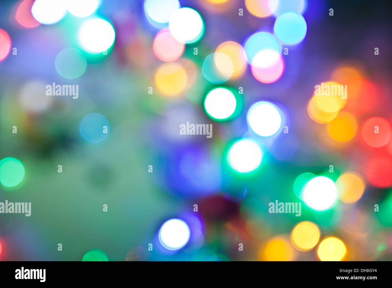 Lichterketten Hintergrund unscharf. Stockfoto