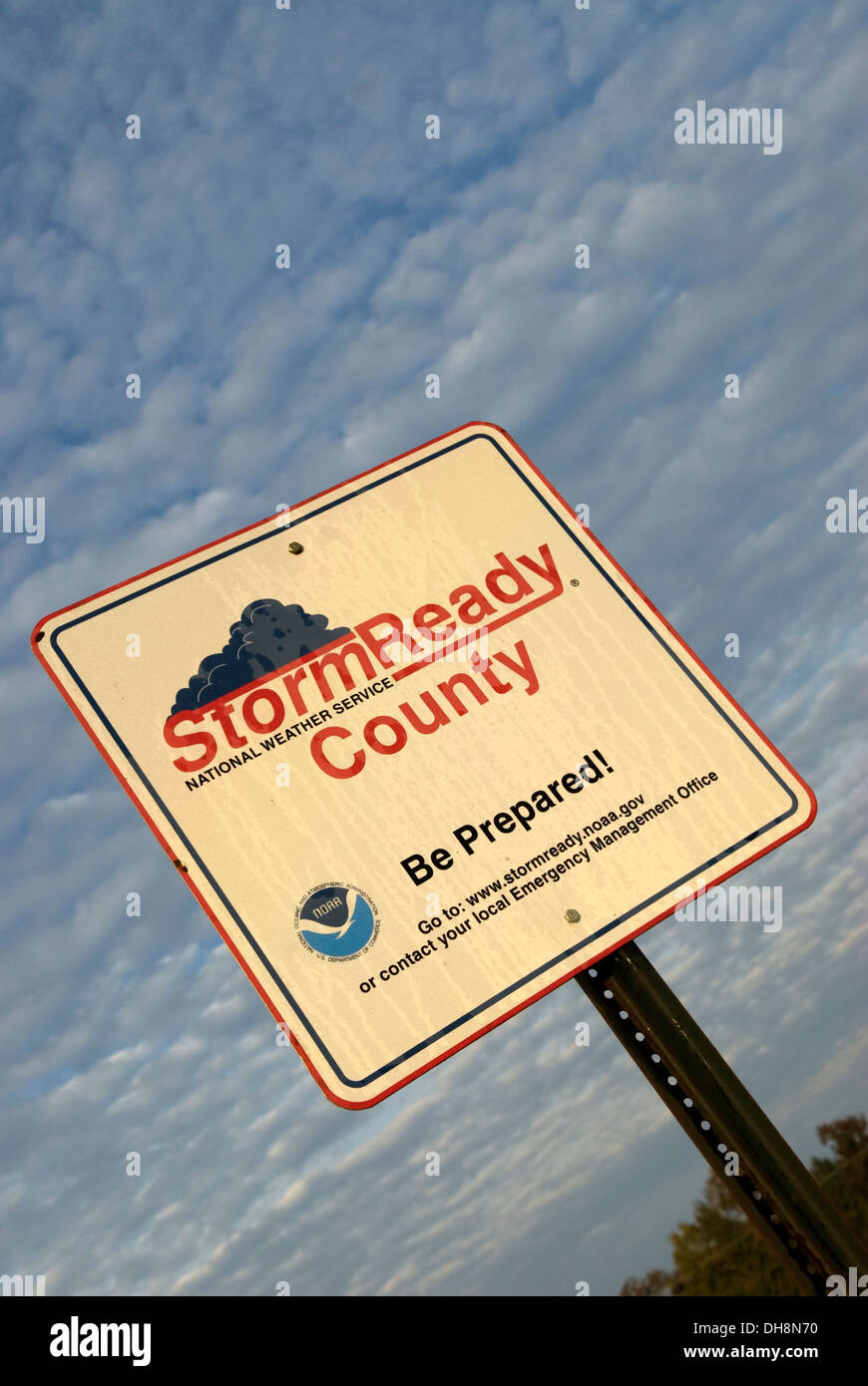 Zeichen der Sturm bereit County South Carolina USA Stockfoto