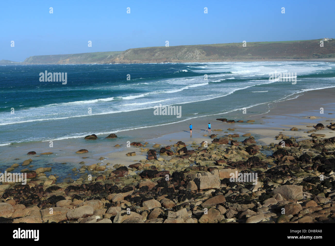 Sennen Cove und Whitesands Beach, West Cornwall, England, UK Stockfoto