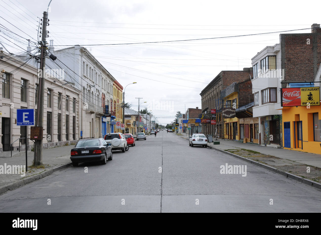 Straßenszene in Punta Arenas Stockfoto