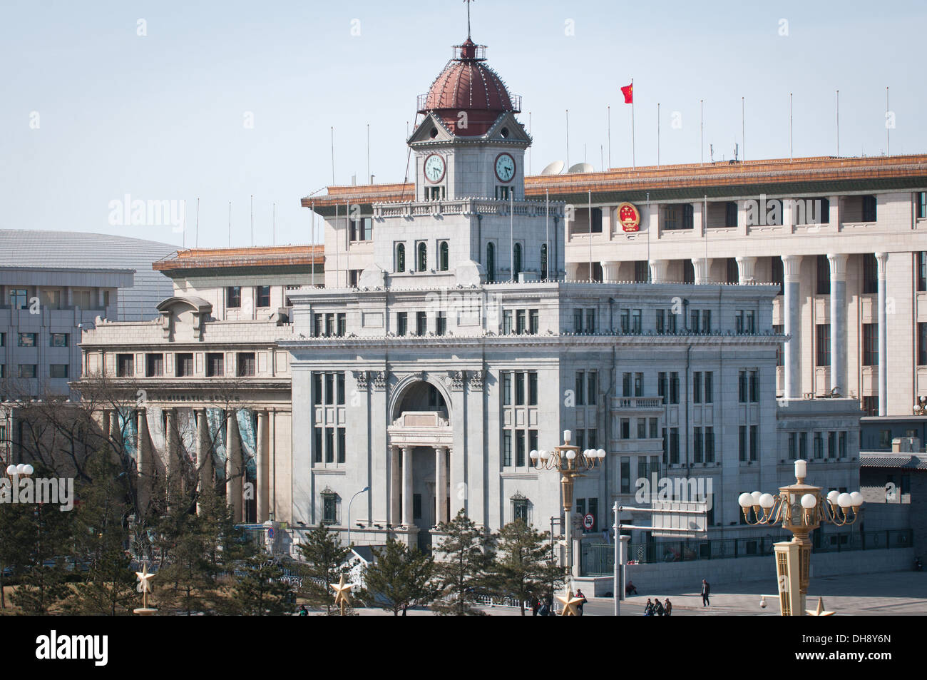 China numismatische Museum und alten China Festland Bankgebäude mit großen Halle des Volkes auf Hintergrund, Peking, China Stockfoto