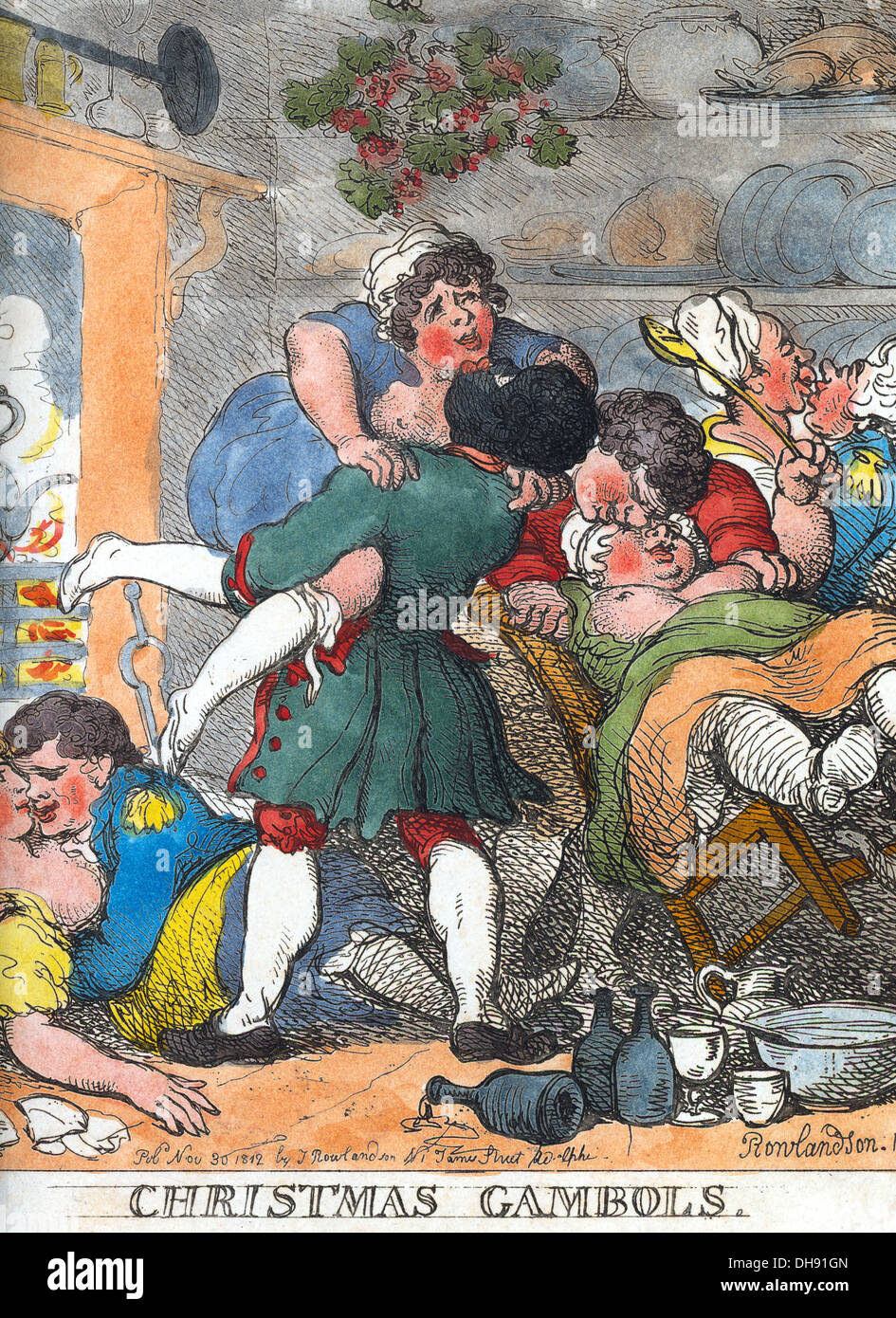 Weihnachten Ranft 1812 eine Gravur des Künstlers Thomas Rowlandson (1756-1827) Stockfoto