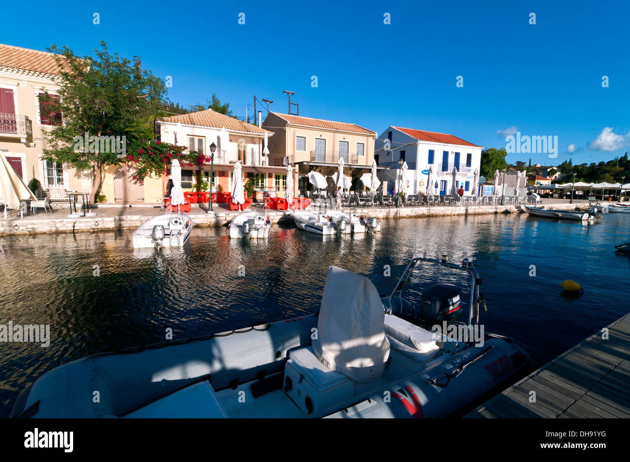 Die griechischen Fischerei Dorf Fiscardo auf der Insel Kephallonia Stockfoto