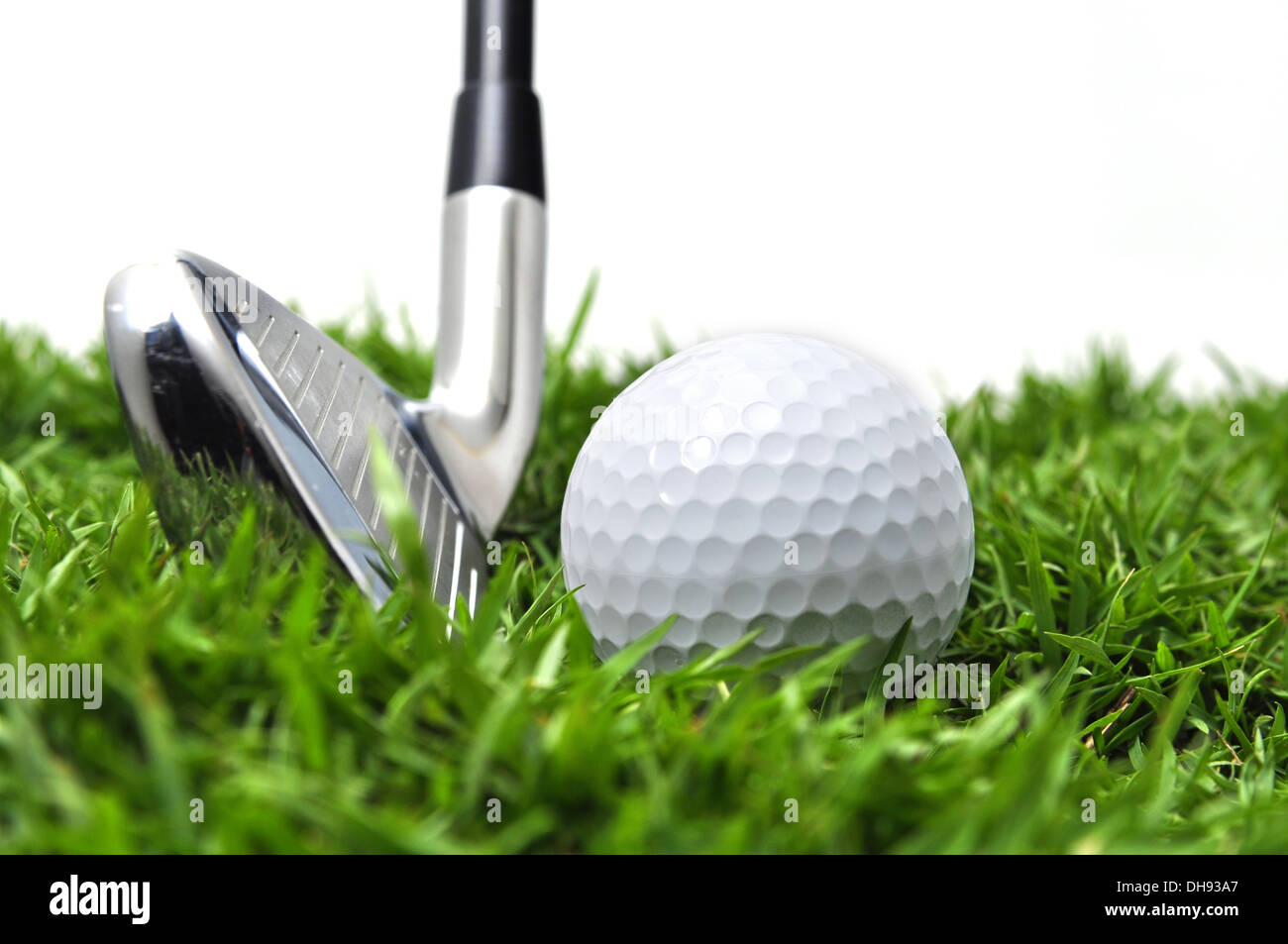 Eisen und Golf ball Stockfoto
