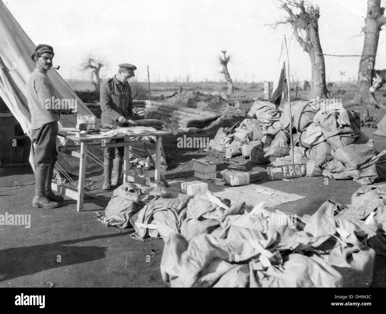 Eine britische Post Außenstelle an der Saloniki-Front während WW1 Stockfoto