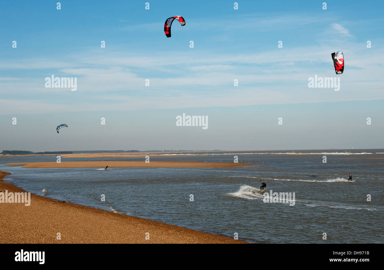 Windsurfer, Shingle Street, Suffolk, UK. Stockfoto