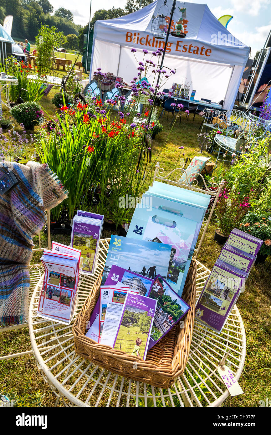 Der National Trust-Anzeige auf der Aylsham Agricultural Show, Norfolk, Großbritannien. Blickling Hall Estate. Stockfoto