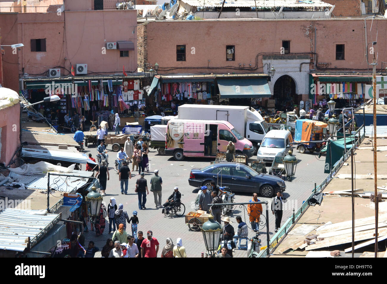 Marktgebiet im Souk, Marrakesch, Marokko. Stockfoto