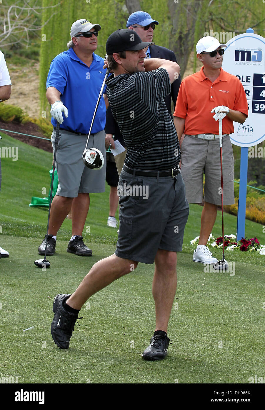 Aaron Rodgers 11. jährliche Michael Jordan Celebrity Invitational Golf-Event veranstaltet von Aria Resort & Casino und Shadow Creek Las Stockfoto