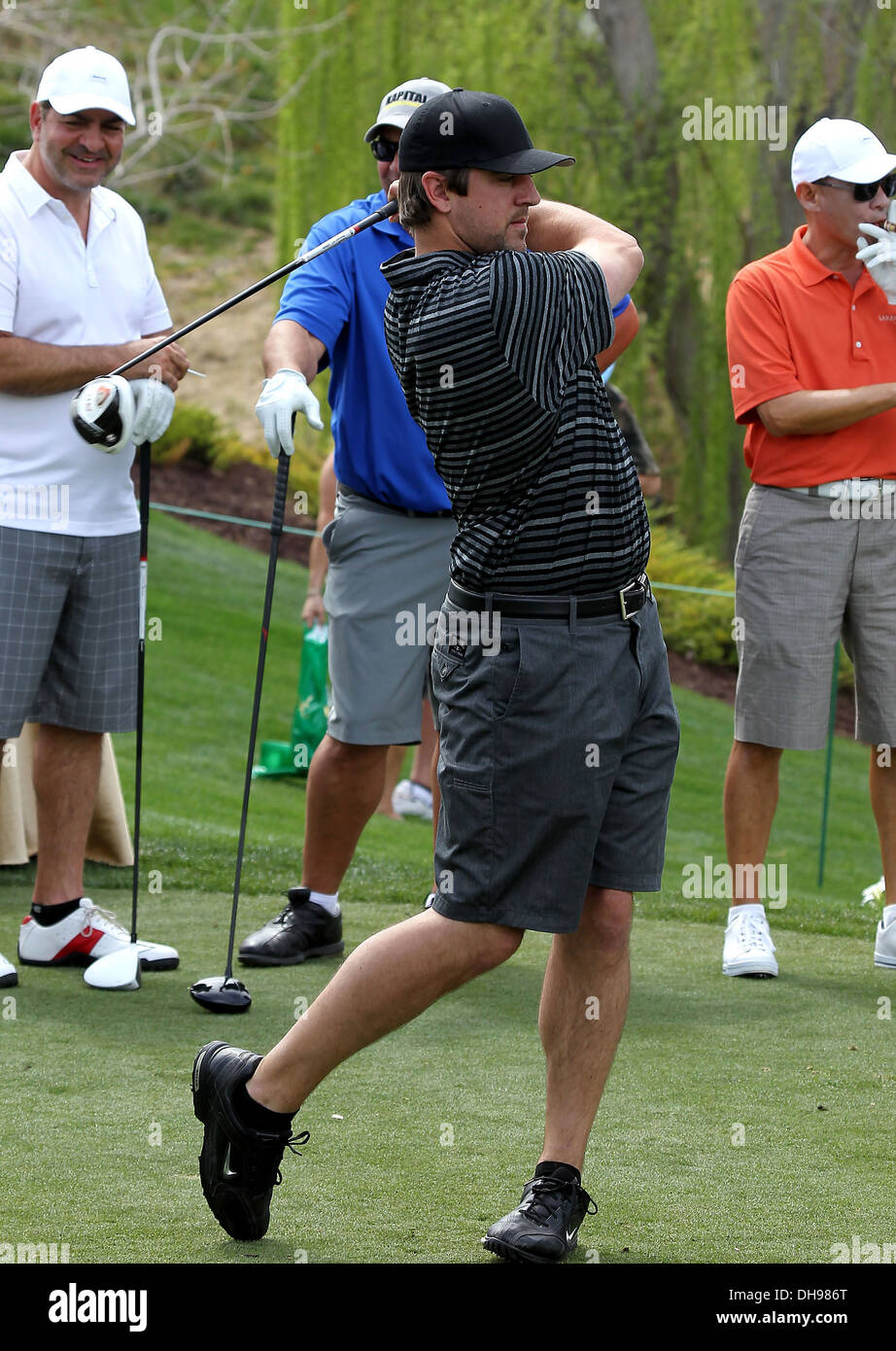 Aaron Rodgers 11. jährliche Michael Jordan Celebrity Invitational Golf-Event veranstaltet von Aria Resort & Casino und Shadow Creek Las Stockfoto