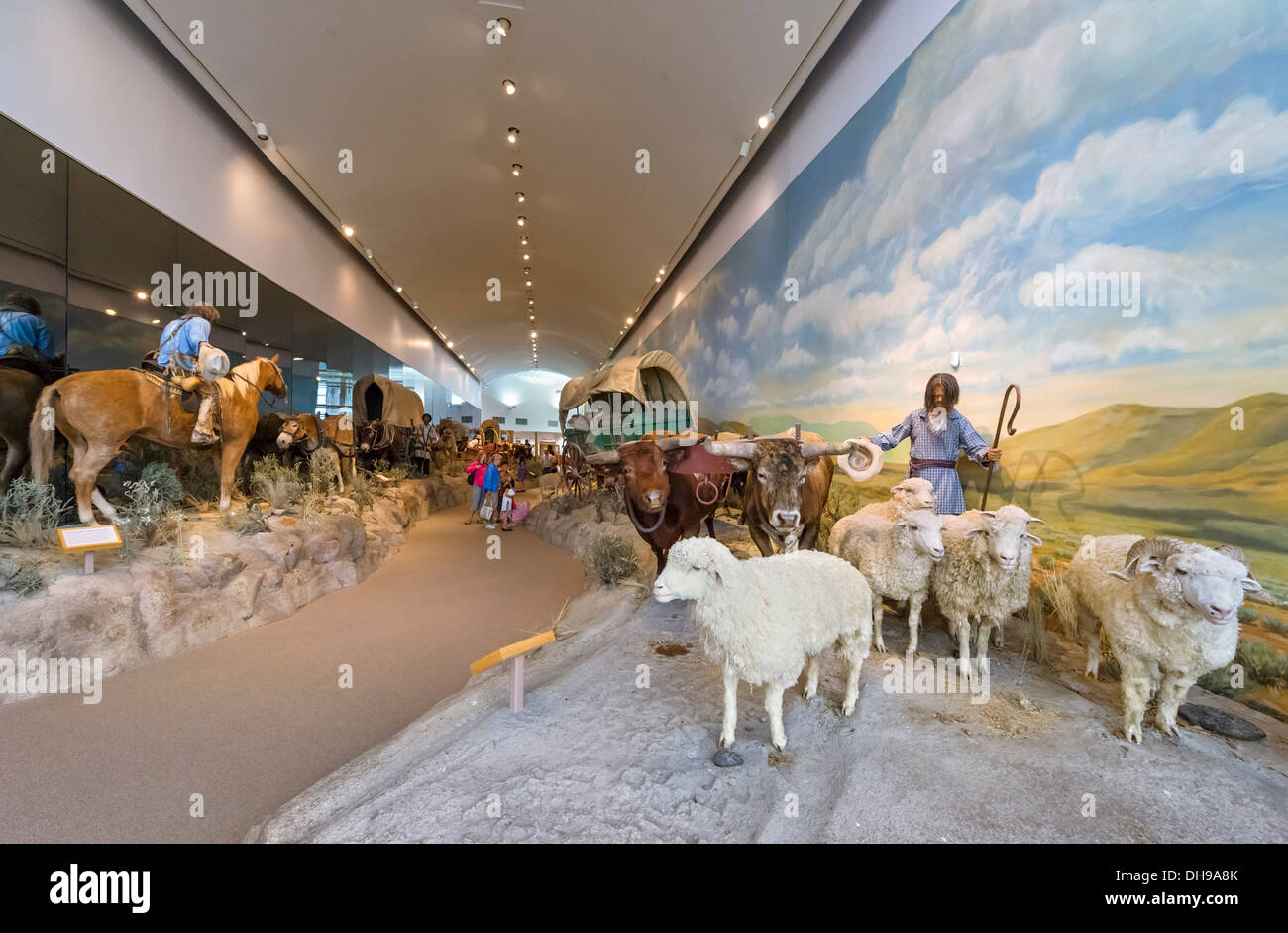 Zeigen Sie im nationalen historischen Oregon Trail Interpretive Center, Bäcker, Oregon, USA an Stockfoto
