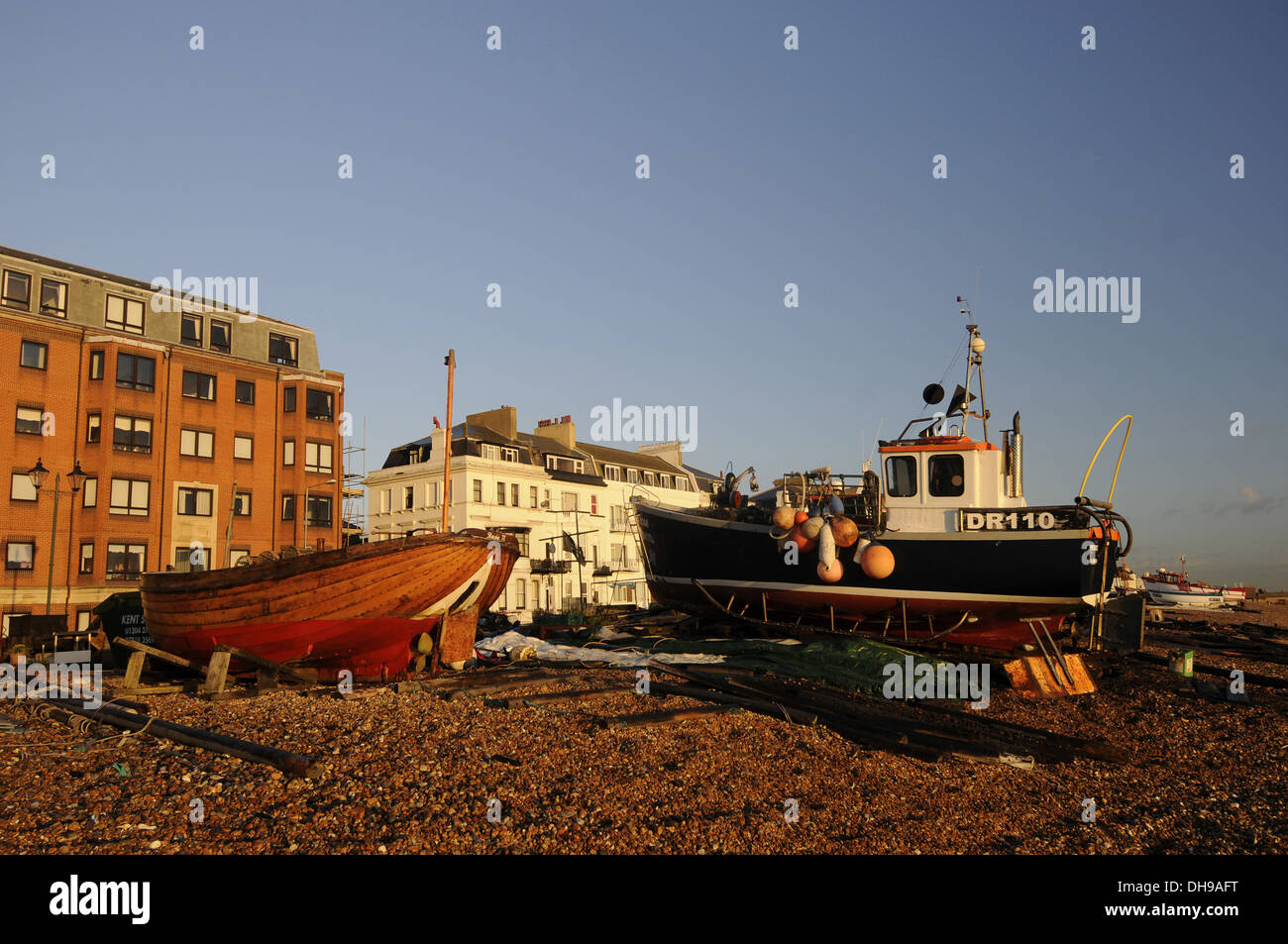 Angelboote/Fischerboote am Strand Deal Kent England Stockfoto