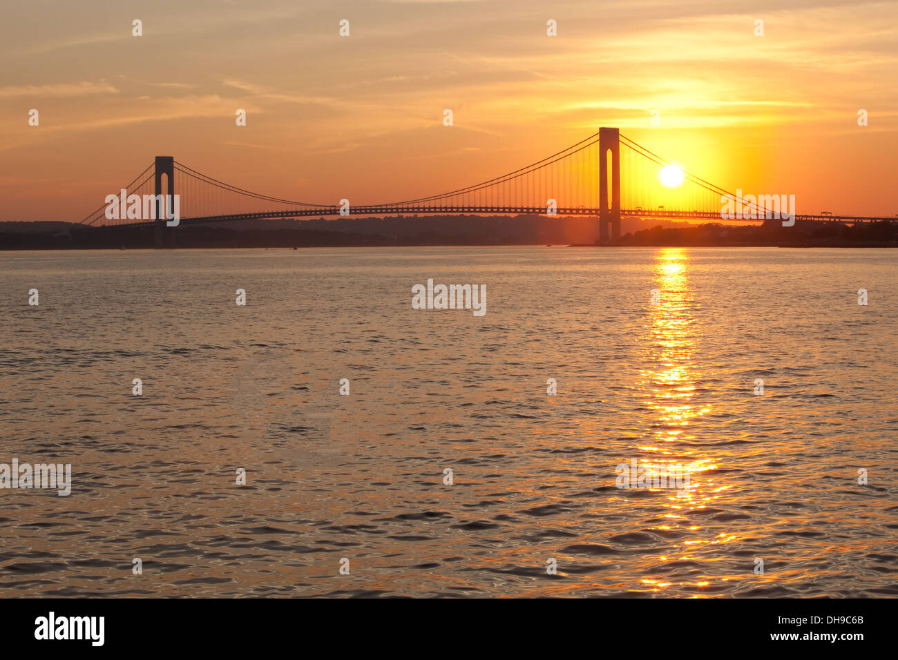 Verrazano Bridge Sonnenuntergang Stockfoto
