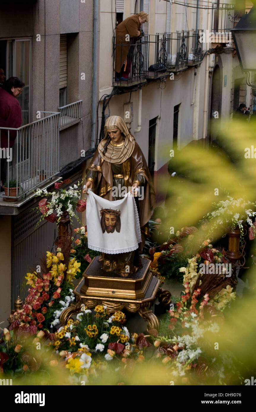 Costaleros. Träger der religiösen Bildern während der Prozessionen in der Karwoche. Ist das wichtigste religiöse fest. Spanien Stockfoto