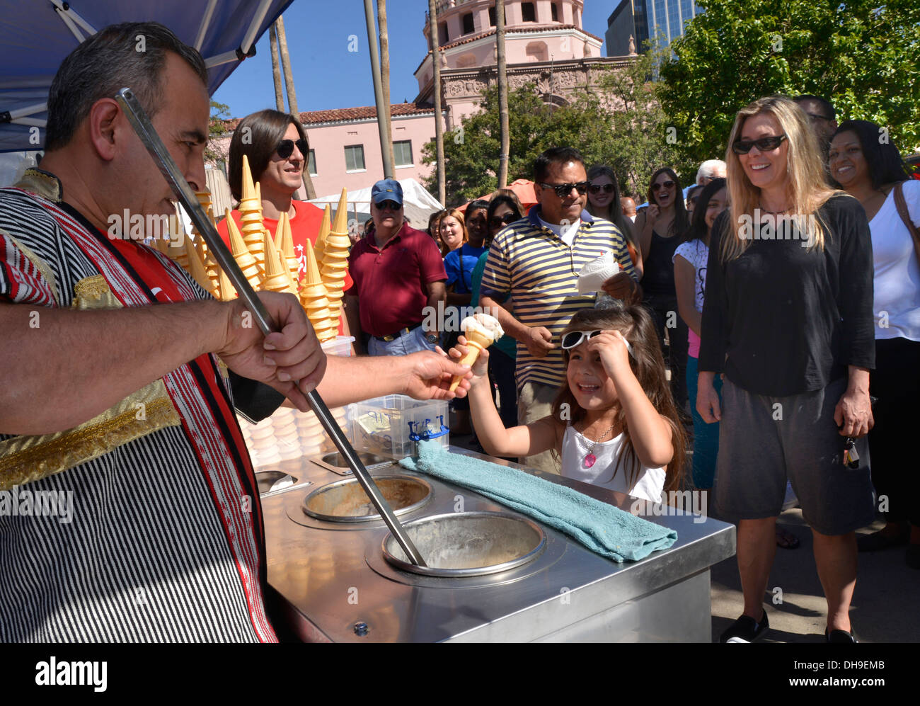 Teilnehmer von Tucson treffen Sie sich, ein jährliches Festival feiern Kultur und Vielfalt, in Tucson, Arizona, USA. Stockfoto