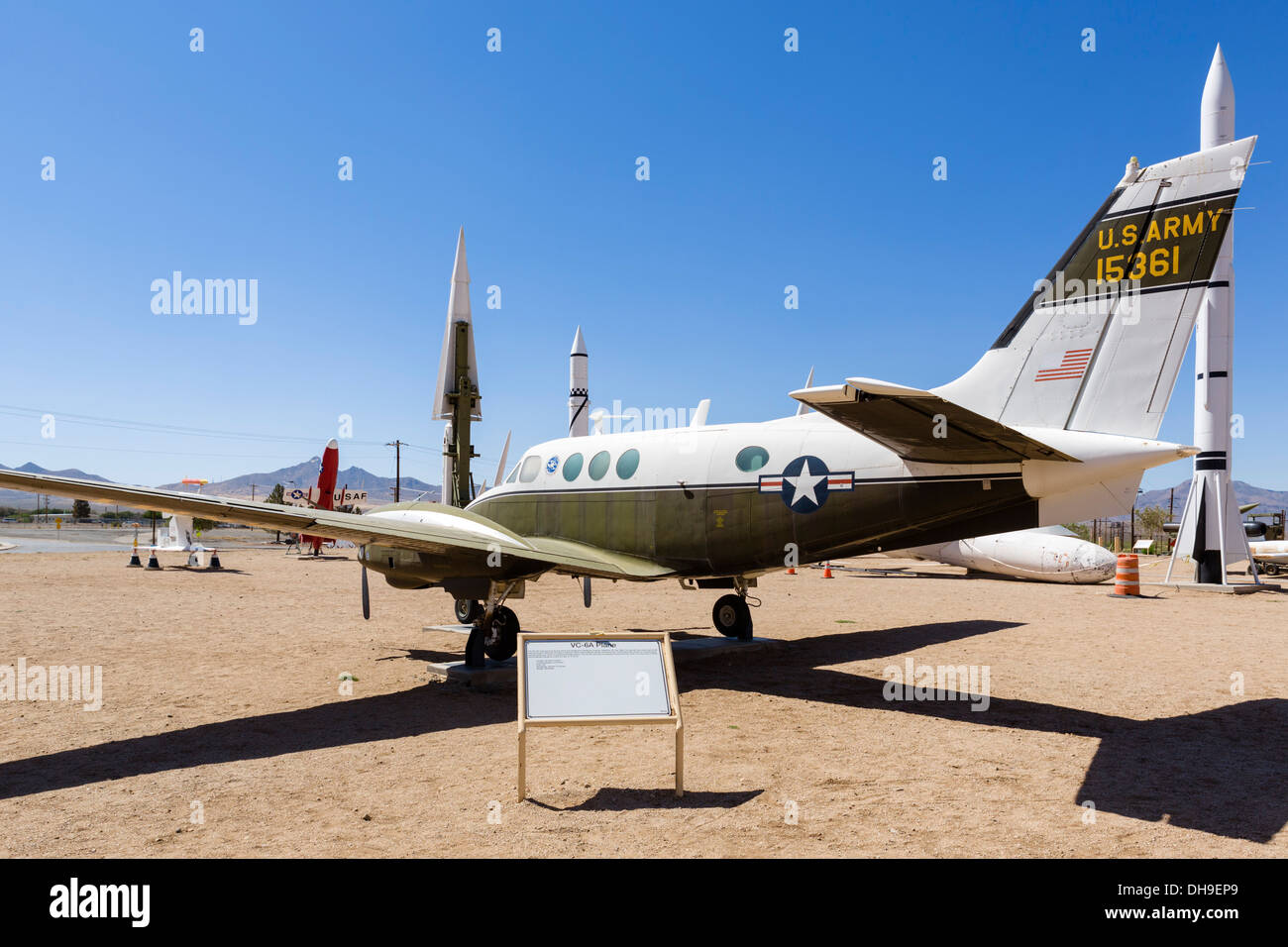 VC-6A Flugzeuge Dr. Wernher von Braun, Rakete Park in White Sands Missile Range in der Nähe von Alamogordo, New Mexico, USA Stockfoto