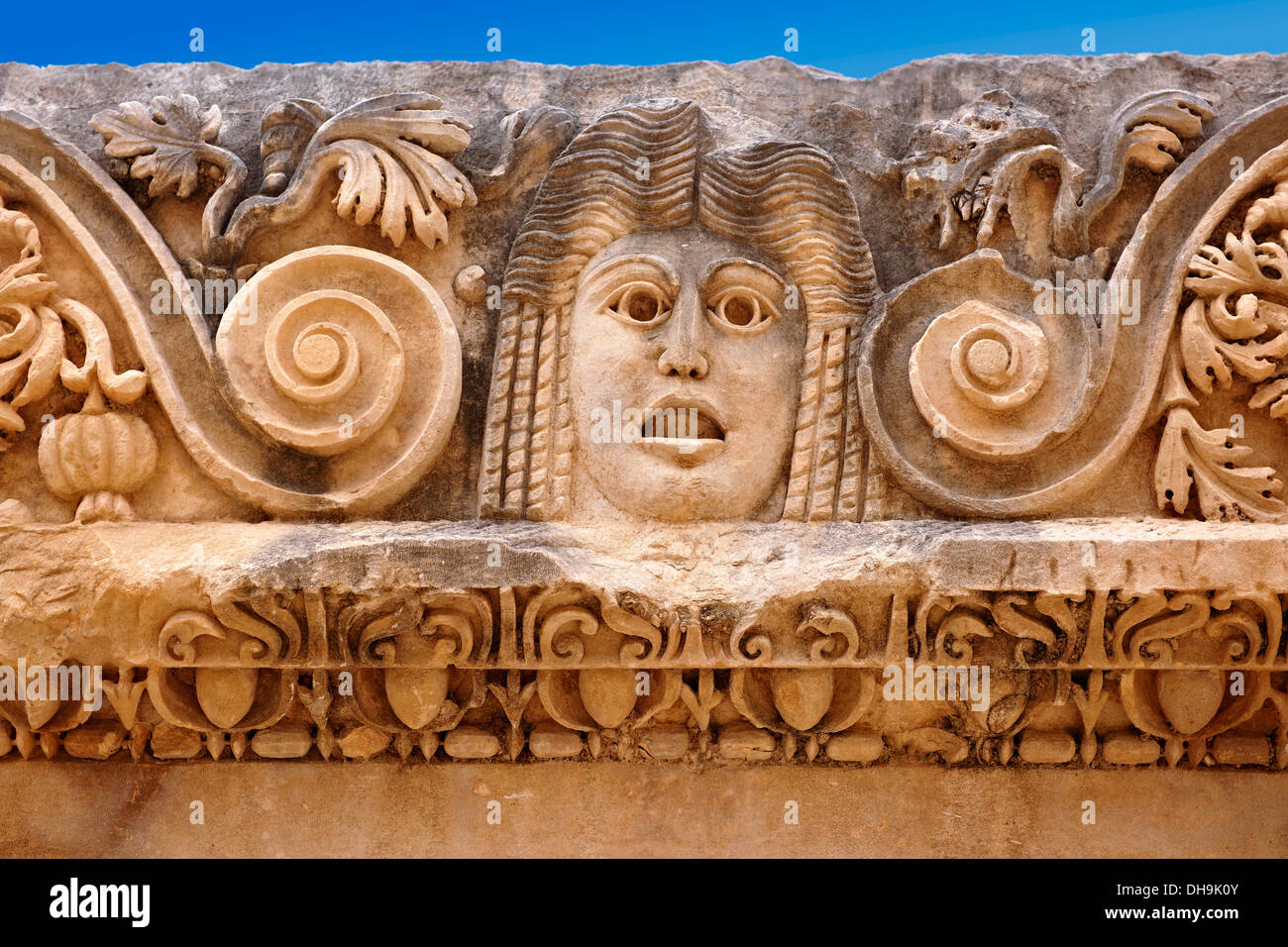 Reliefskulptur Einfrieren von römische Theater von Myra, Anatolien, Türkei Stockfoto