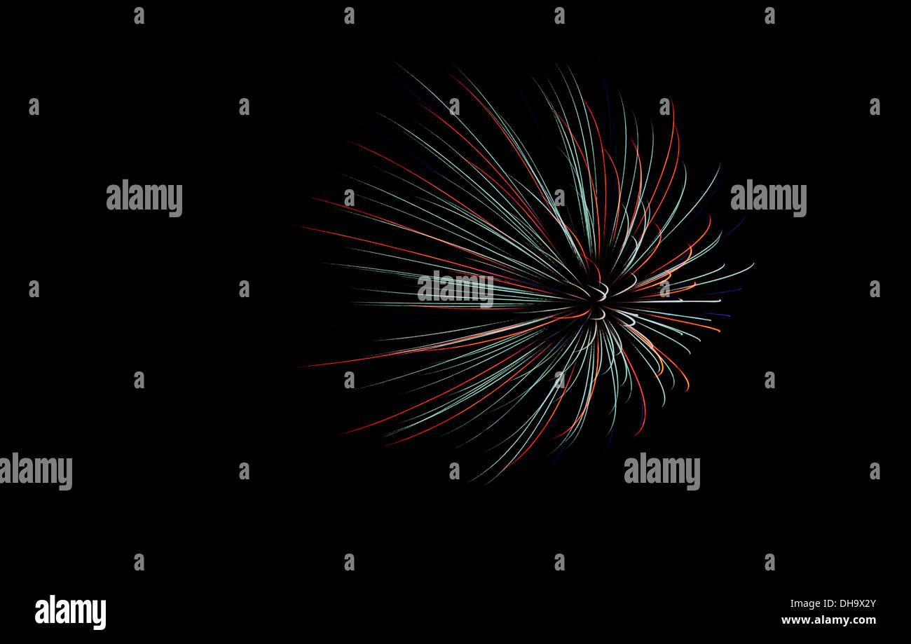 Abstrakte Bilder von Feuerwerk am Nachthimmel Stockfoto