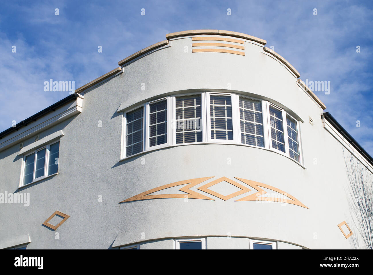 Fraggle Rock Villa Art Deco Haus innerhalb Beadnell, Northumberland, England, UKBeadnell, Northumberland, England, Großbritannien Stockfoto