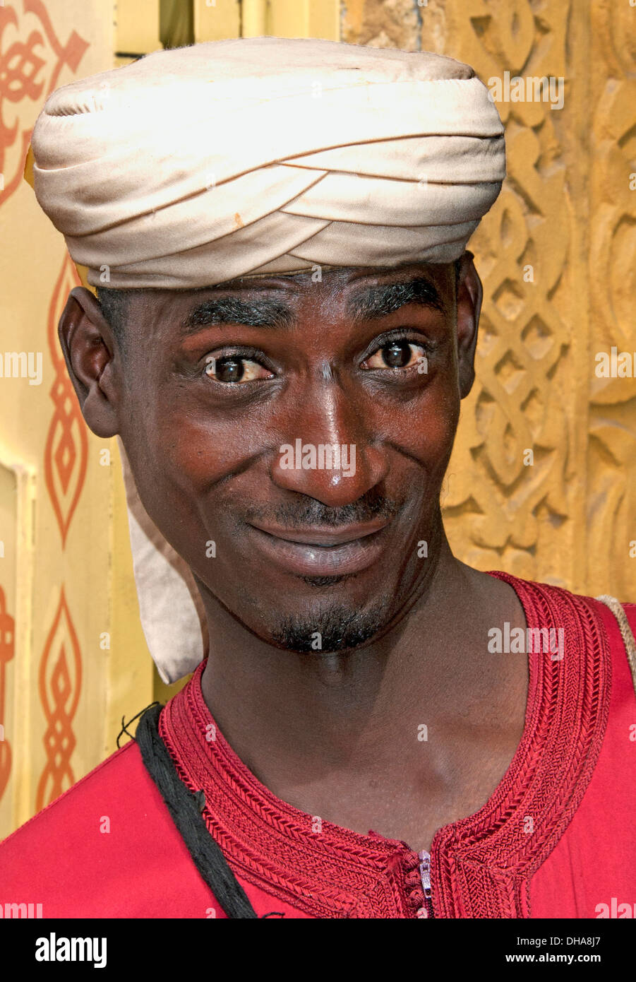 Marrakesch Marokko marokkanische afrikanischen Mann schön Lächeln Stockfoto