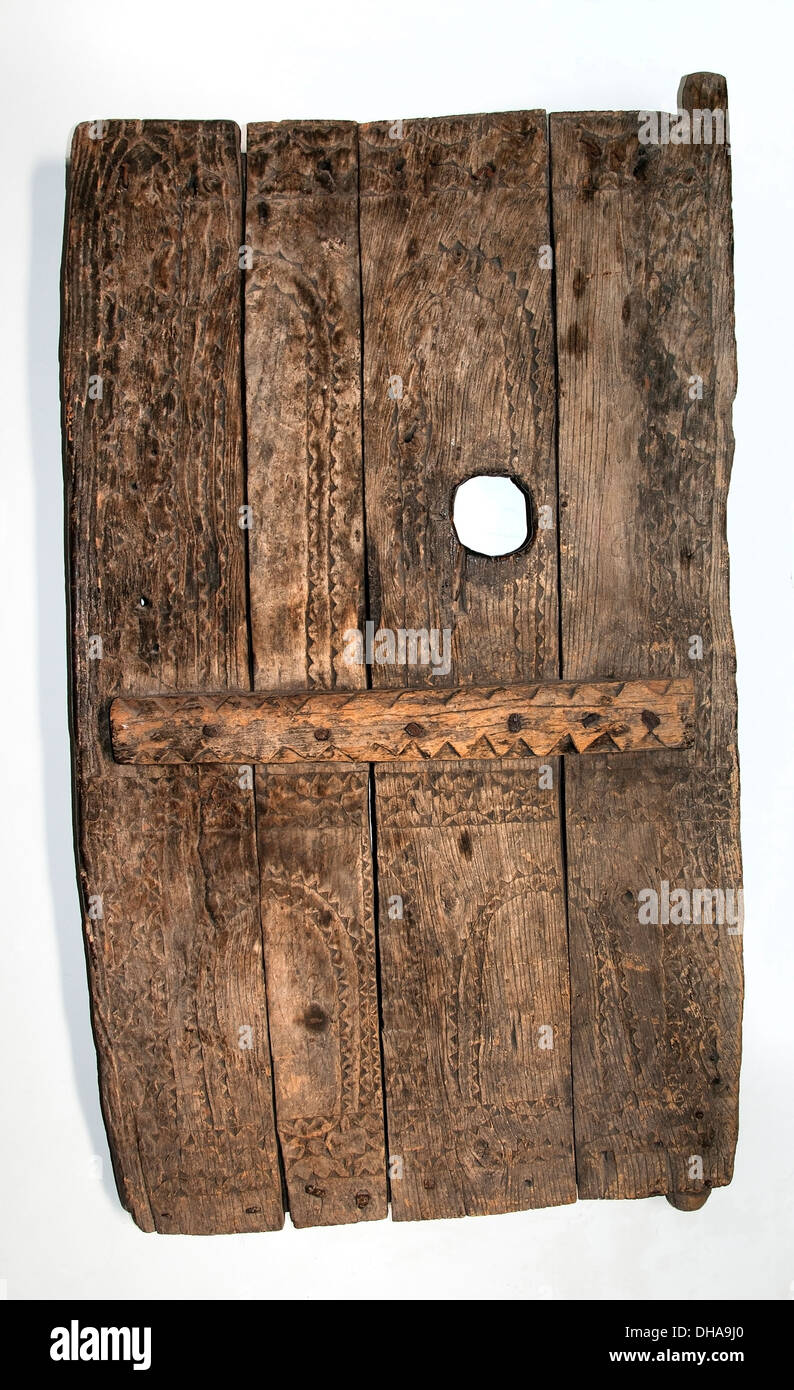 Porte de Maison - Haustür von de hohe Atlasgebirge 19./20. Jahrhundert Marrakesch Museum Marrakesch Marokko Stockfoto