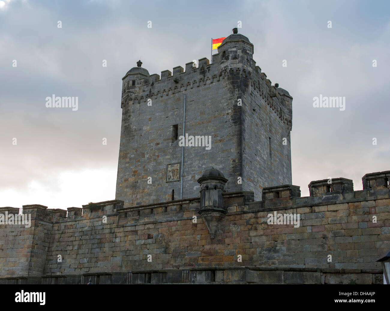 Burg in Bad Bentheim-Deutschland mit Flagge Stockfoto