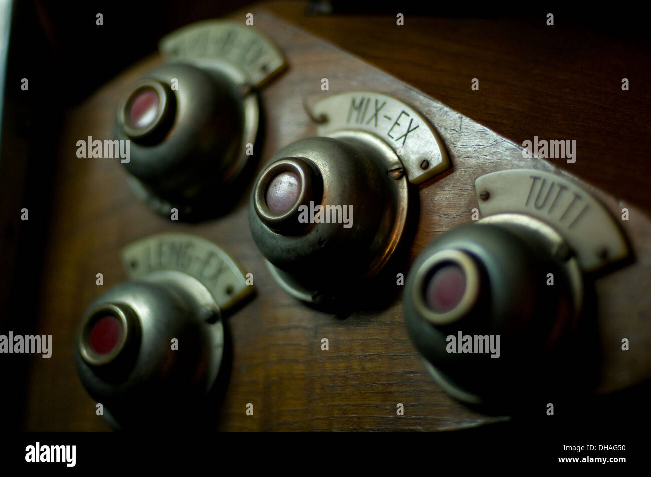 Klassische Orgel. Schlüssel und Pedal auf veränderte Ton oder instrument Stockfoto