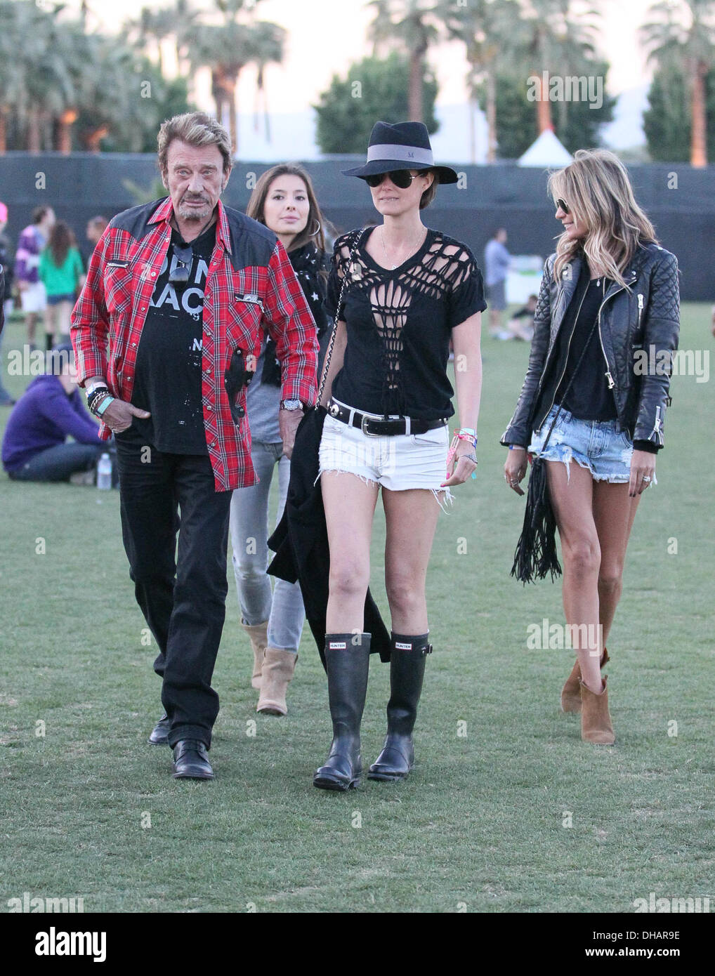 Johnny Hallyday und seine Frau Laeticia Boudou Promis am 2012 Coachella Valley Music and Arts Festival - Woche 1 Tag 2 Indio Stockfoto