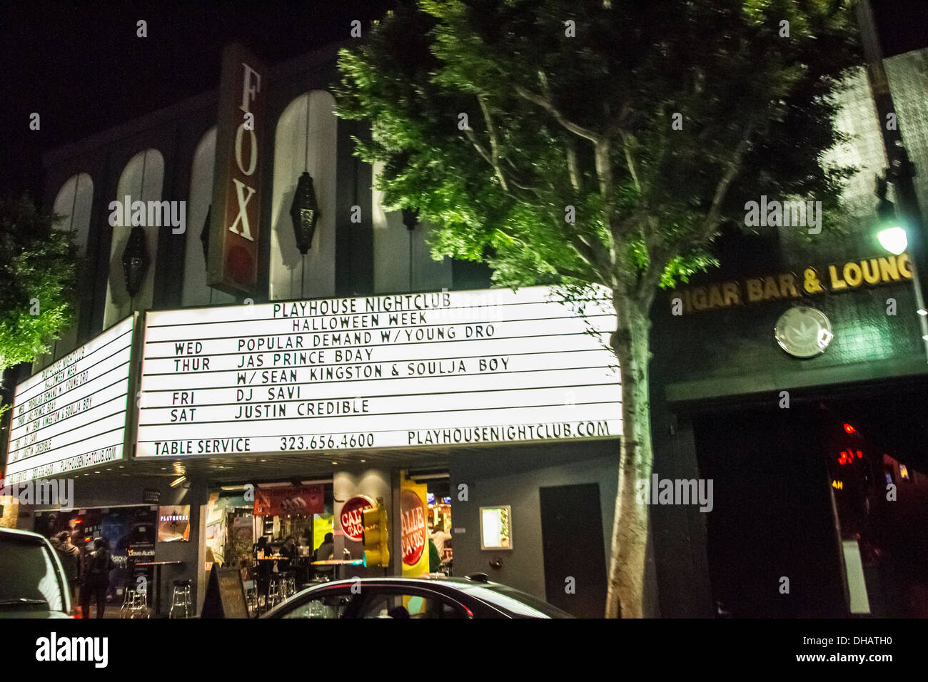 Die Fox-Spielhaus und Nachtclub und Zigarren-Bar auf dem Hollywood Boulevard in Hollywood Kalifornien Stockfoto