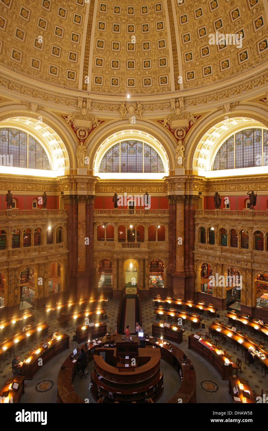 Hauptlesesaal In Der Library Of Congress Washington Dc Usa